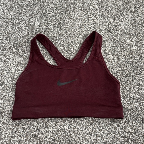 Nike Women's Swoosh Medium Support Padded Sports Bra -Burgundy - Picture 3 of 5